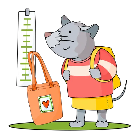 Rato usando sacolas reutilizáveis  Ilustração