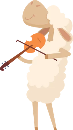 Mouton jouant du violon  Illustration
