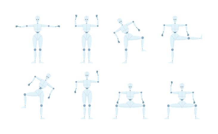 Mouvements de danse du robot humanoïde  Illustration