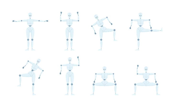 Mouvements de danse du robot humanoïde  Illustration