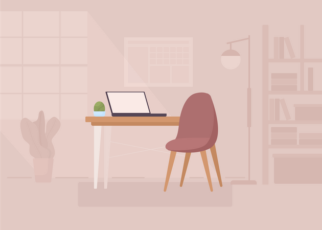 Móveis para escritório em casa  Ilustração