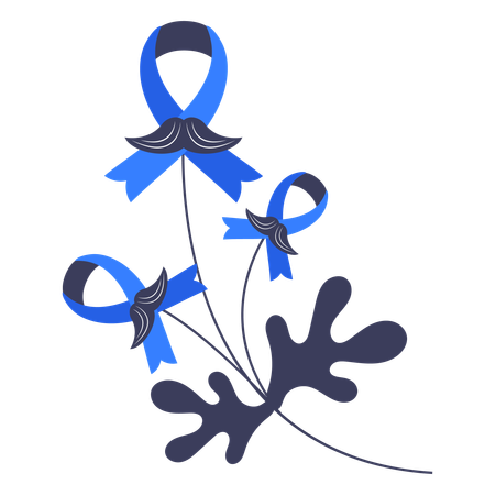 Movember flowers with ribbon  Illustration