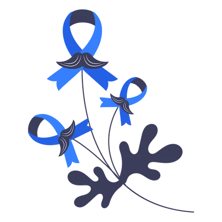 Movember flowers with ribbon  Illustration