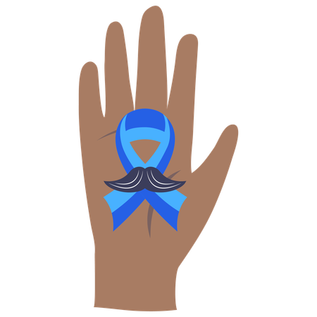 Movember hand with ribbon  Illustration