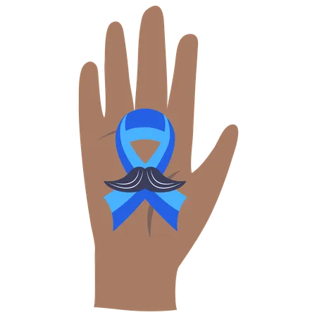 Movember hand with ribbon  Illustration