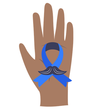 Movember hand with ribbon  Illustration