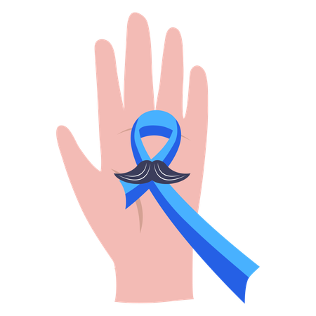 Movember hand with ribbon  Illustration