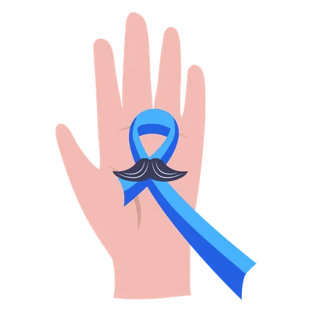 Movember hand with ribbon  Illustration