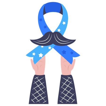 Movember hand with ribbon  Illustration