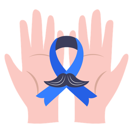 Movember hands with ribbon  Illustration