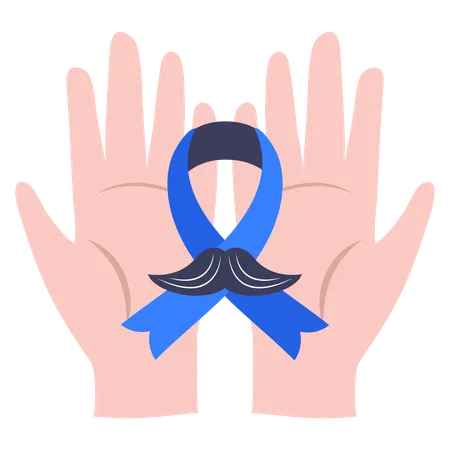 Movember hands with ribbon  Illustration