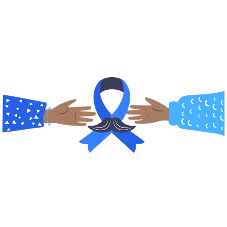 Movember hands with ribbon  Illustration