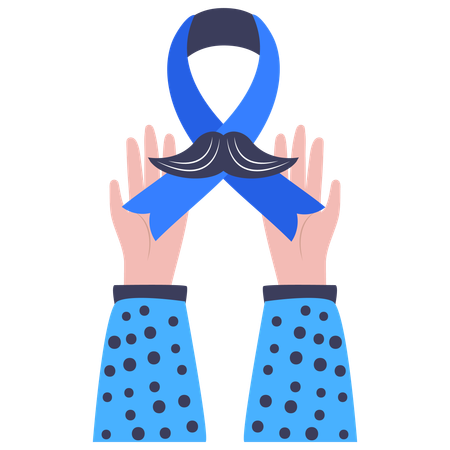 Movember hands with ribbon  Illustration