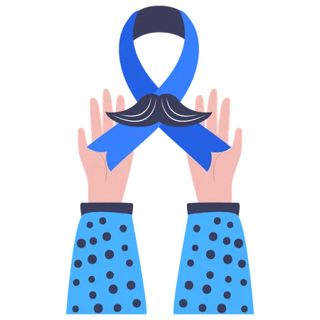 Movember hands with ribbon  Illustration