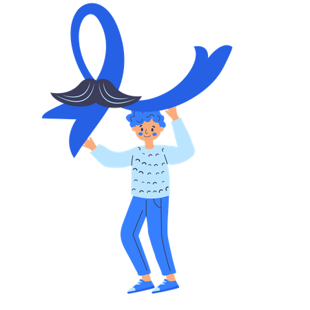 Movember man with ribbon  Illustration