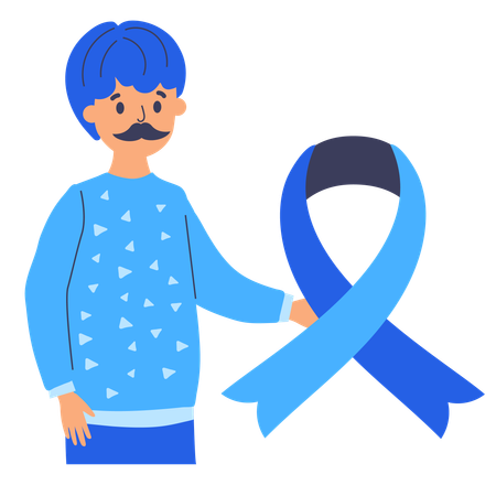 Movember man with ribbon  Illustration