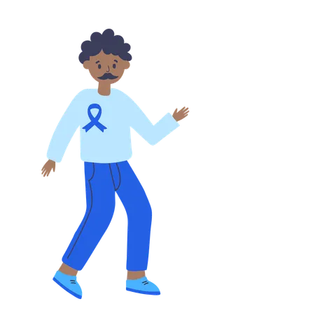 Movember man with ribbon  Illustration