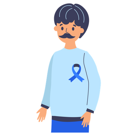 Movember man with ribbon  Illustration