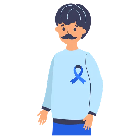 Movember man with ribbon  Illustration