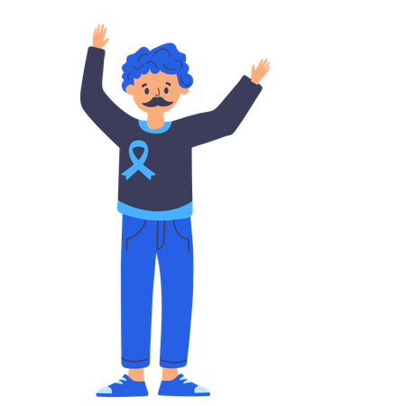 Movember man with ribbon  Illustration