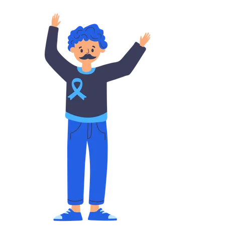 Movember man with ribbon  Illustration