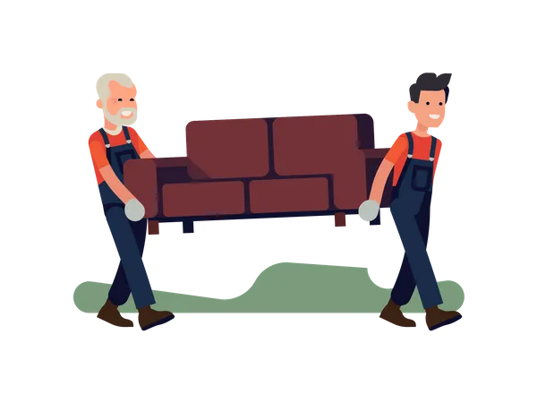 Movers moving stuff  Illustration