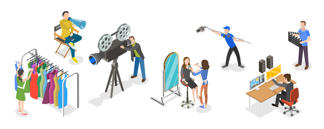 Movie Production House  Illustration