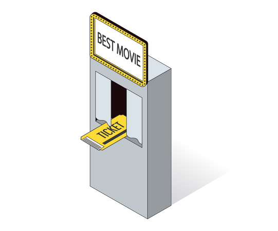 Movie Ticket Window  Illustration