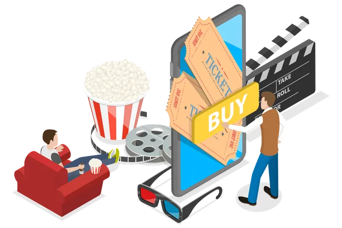 Movie Tickets Online  Illustration