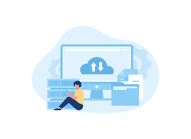 Moving data to cloud storage  Illustration