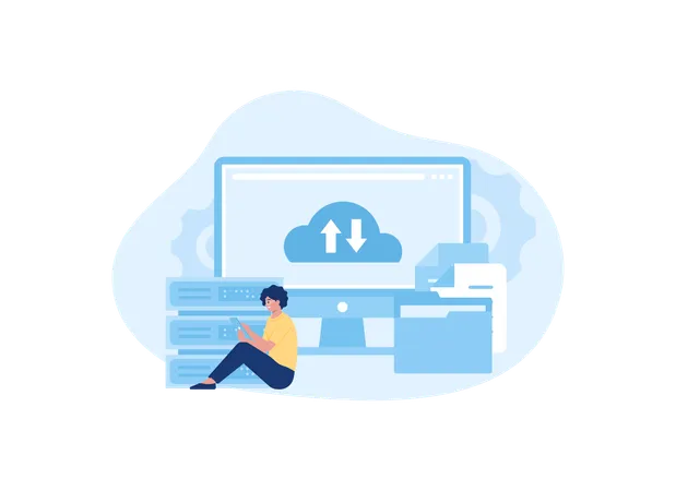 Moving data to cloud storage  Illustration