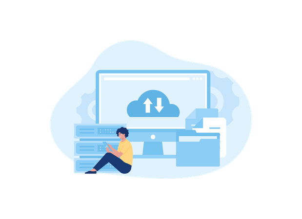 Moving data to cloud storage  Illustration