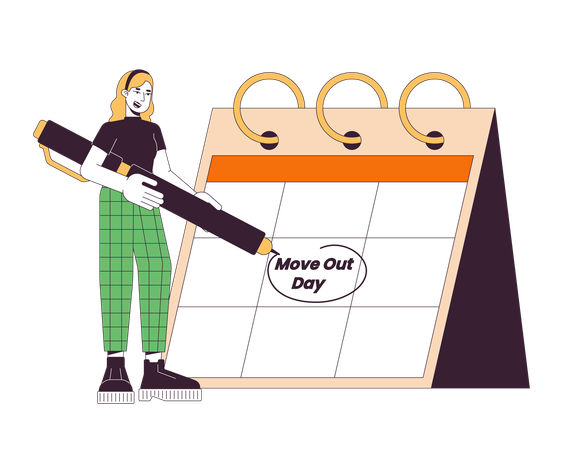 Moving day calendar date circled  Illustration