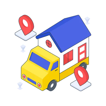 Moving Home or Home Delivery  Illustration