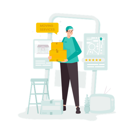 Moving house services Illustration