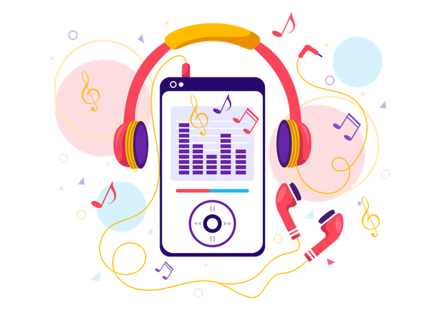 Mp3 music device  Illustration