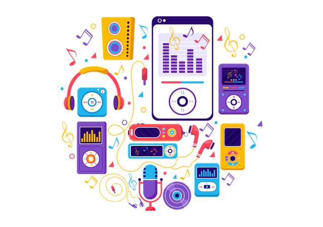 Mp3 player application  Illustration