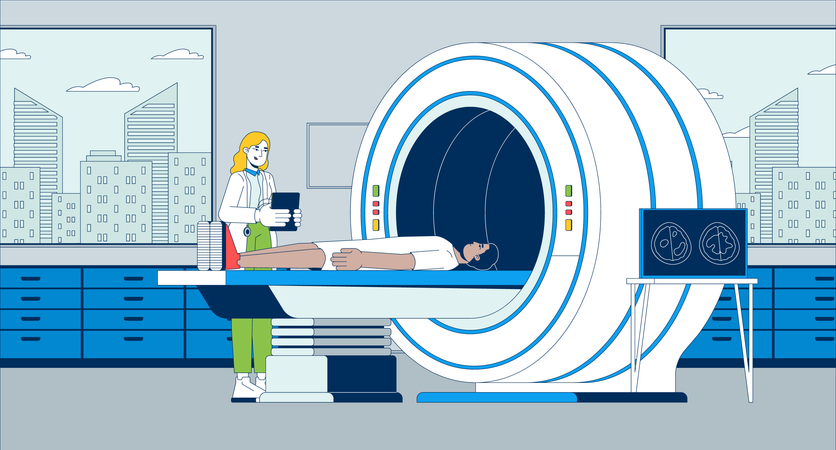 MRI scan patient  Illustration