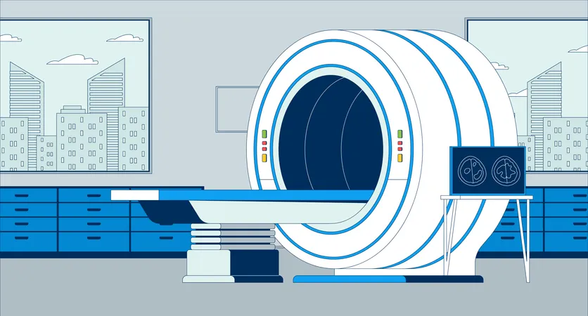 MRI スキャナー室  イラスト