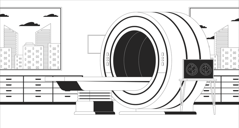 MRI スキャナー室  イラスト