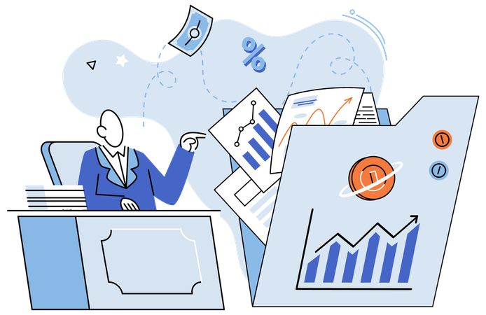 Mrror reflecting market reality  Illustration