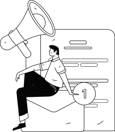 Msn receiving email notification  Illustration