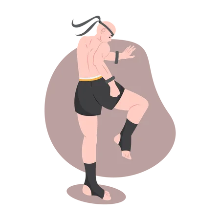 Artes marciales muay thai  Ilustración