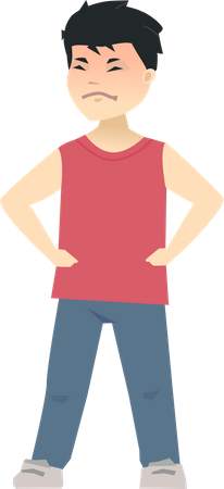 Muchacho enojado  Ilustración