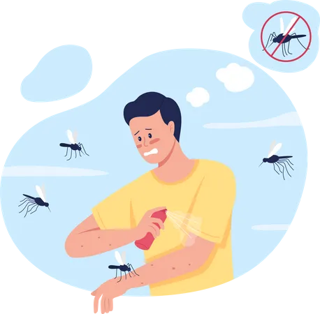 Mücken fernhalten beim Sommercamping  Illustration