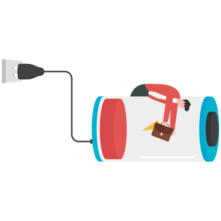 Müder Geschäftsmann macht ein Nickerchen auf dem Sofa  Illustration