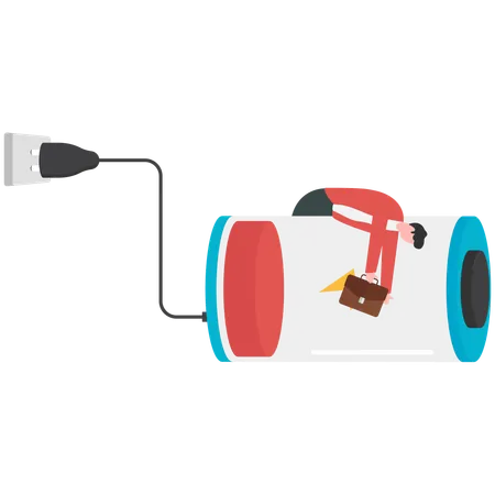 Müder Geschäftsmann macht ein Nickerchen auf dem Sofa  Illustration