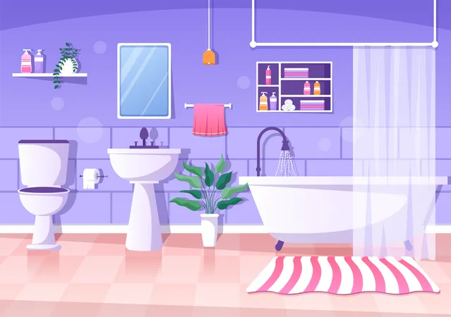 Muebles de baño interiores  Ilustración