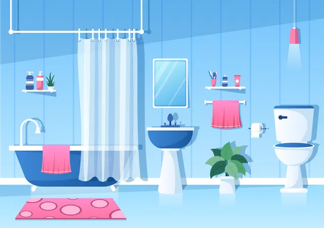 Muebles de baño interiores  Ilustración