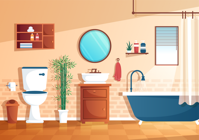 Muebles de baño modernos  Ilustración